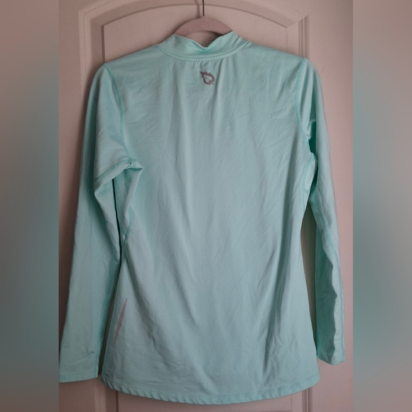 Baleadas aqua reflective compression shirt long sleeved womens medium active gym - Picture 3 of 9